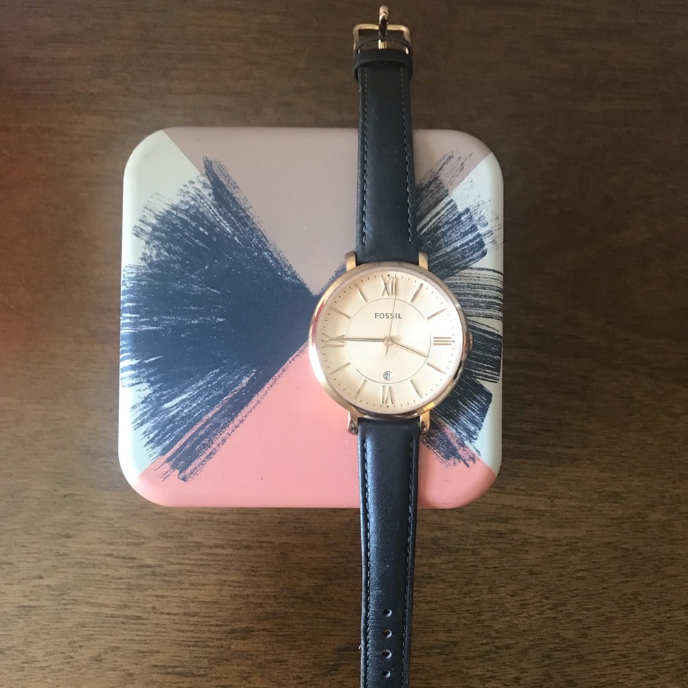 Fossil Jacqueline Gray Leather Watch
